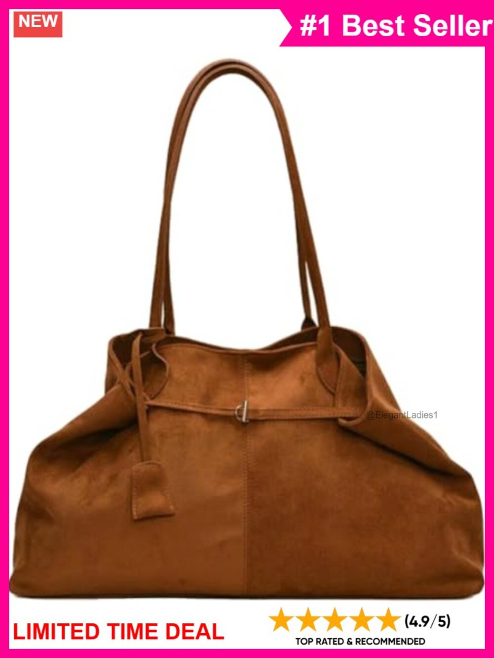Oversized Suede Tote Handbag Slouchy Hobo Shoulder Bag Top Handle Satchel